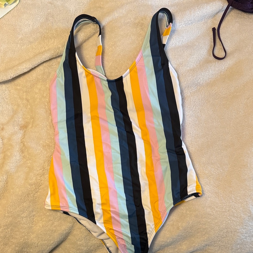 Kona Sol Blue and White Swimsuit